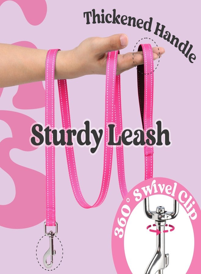 رابيتجو طقم سرج ومقود للكلاب من رابيت جو، صغير الحجم، سهل الارتداء وجيد التهوية، سترة ناعمة عاكسة للضوء للجراء الصغيرة، أسود ووردي، صغير - Image 4